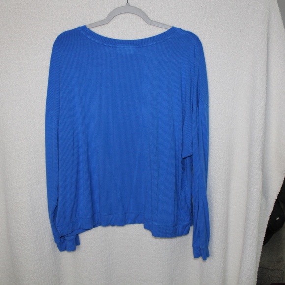 PreLoved Alexander Jane Blue Ribbed Long sleeve Crew Neck Top in Sz (L/XL) - Picture 4 of 7